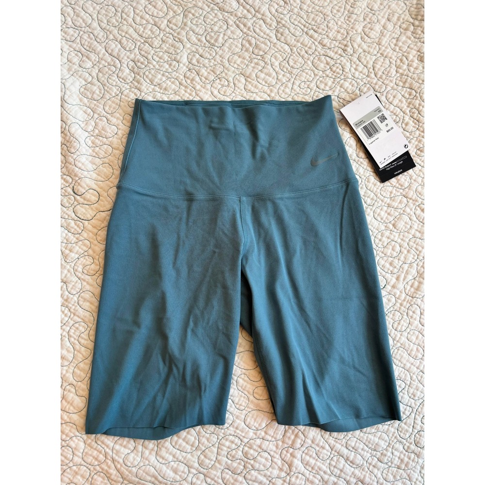Nike Zenvy Gentle Support High Rise 8" Biker Shorts Teal Womens Size XS